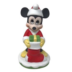 Minnie Mouse Christmas Figurine Dressed as Santa Claus